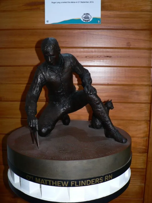 Axel Stenross Maritime Museum Matthew Flinders Statue Miniature At Museum Entrance P1030733