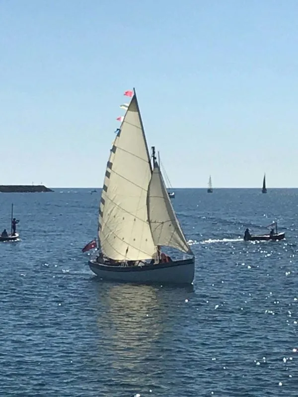 Axel Stenross Maritime Museum Restored Victoria Sailing Through Fleet At Port VincentIMG 5863