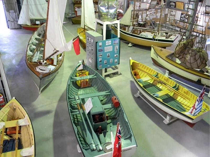 Axel Stenross Maritime Museum Wooden Boat Display Viewed From Bridge