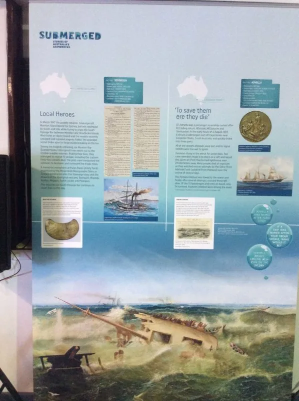 shipwreck banner in Submerged exhibition