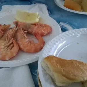 prawns served at member lunch